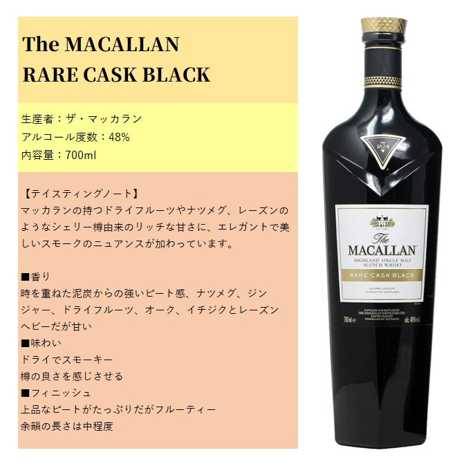 ザ・マッカラン レアカスク ブラック 箱付き 700ml 48% シングルモルト スコッチウイスキー
